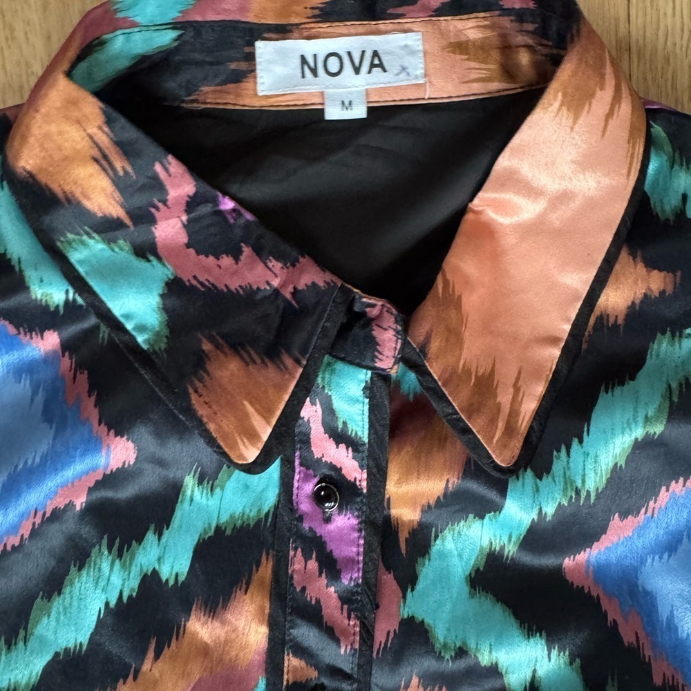 Amazing Western Style Ikat Satin Dress or Coat - Picture 2 of 5